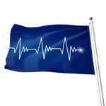 Heartbeat Cardiogram Print Flag