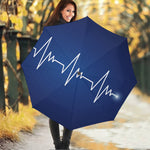 Heartbeat Cardiogram Print Foldable Umbrella