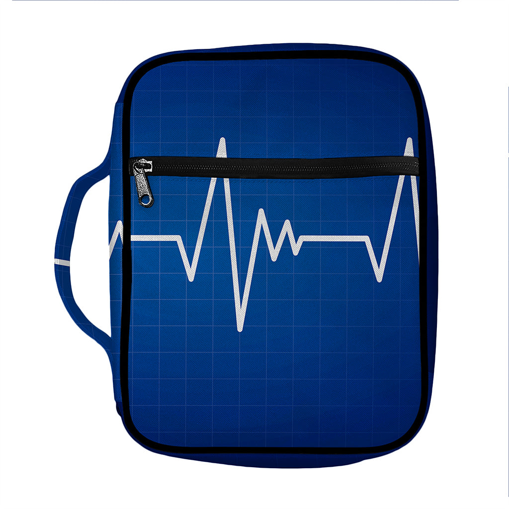 Heartbeat Cardiogram Print Front Pocket Bible Bag