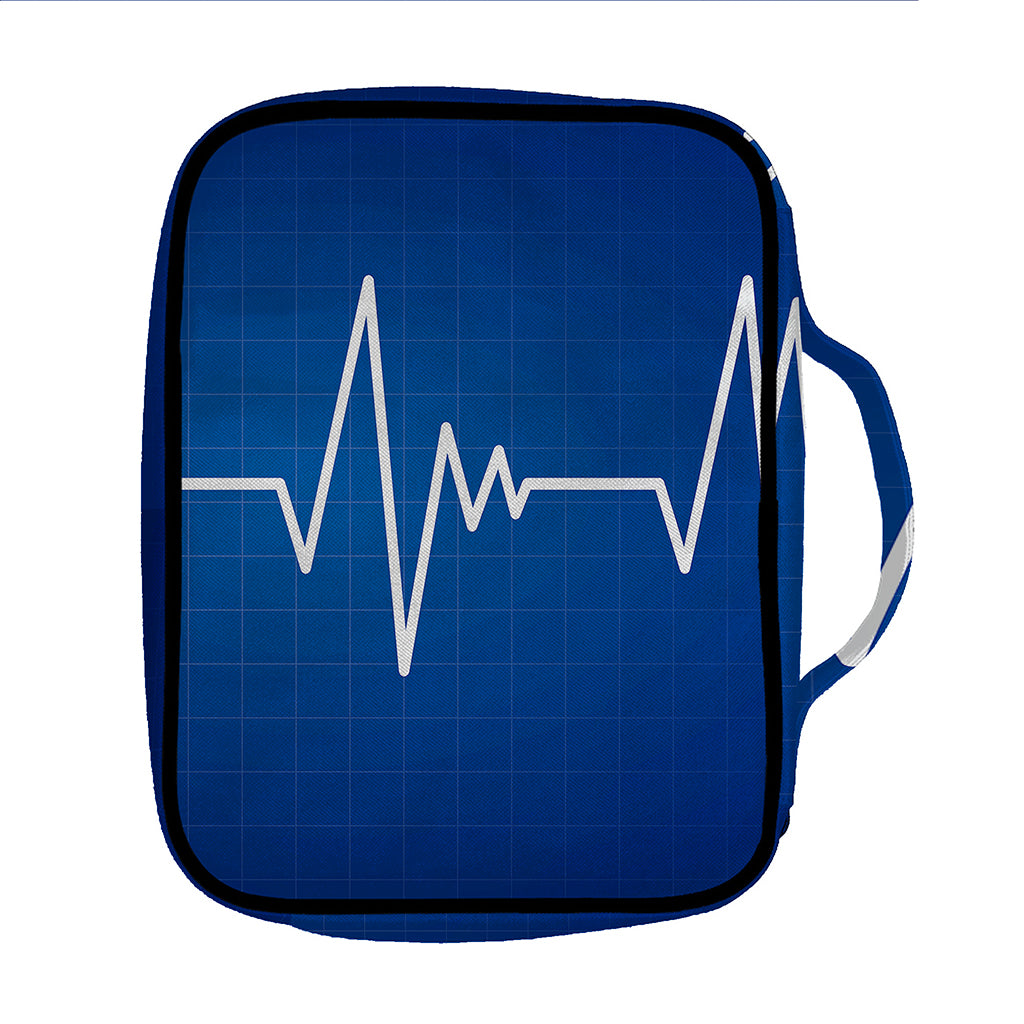 Heartbeat Cardiogram Print Front Pocket Bible Bag