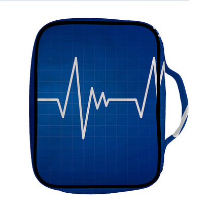 Heartbeat Cardiogram Print Front Pocket Bible Bag
