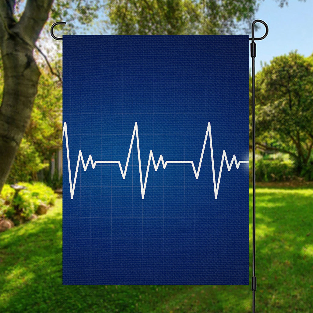 Heartbeat Cardiogram Print Garden Flag