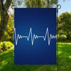 Heartbeat Cardiogram Print Garden Flag