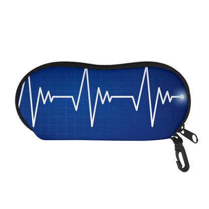 Heartbeat Cardiogram Print Glasses Case