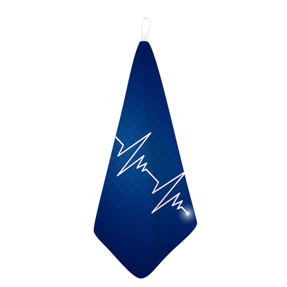 Heartbeat Cardiogram Print Hand Towel