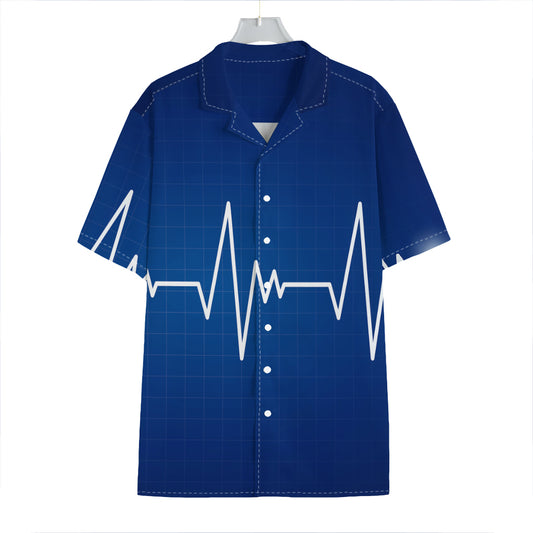 Heartbeat Cardiogram Print Hawaiian Shirt