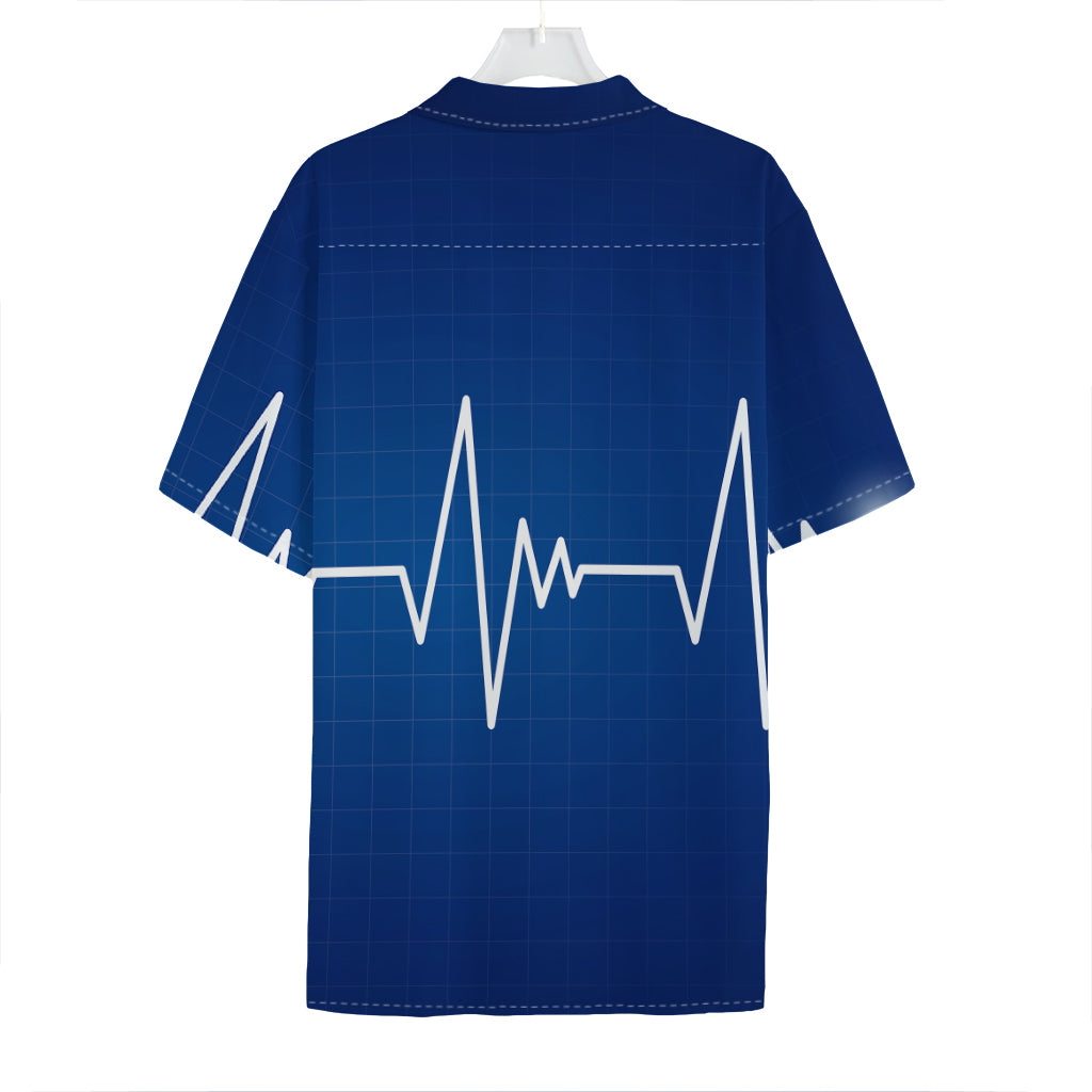 Heartbeat Cardiogram Print Hawaiian Shirt