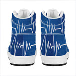 Heartbeat Cardiogram Print High Top Leather Sneakers