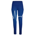 Heartbeat Cardiogram Print High-Waisted Pocket Leggings