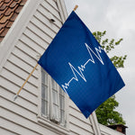 Heartbeat Cardiogram Print House Flag