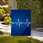 Heartbeat Cardiogram Print House Flag