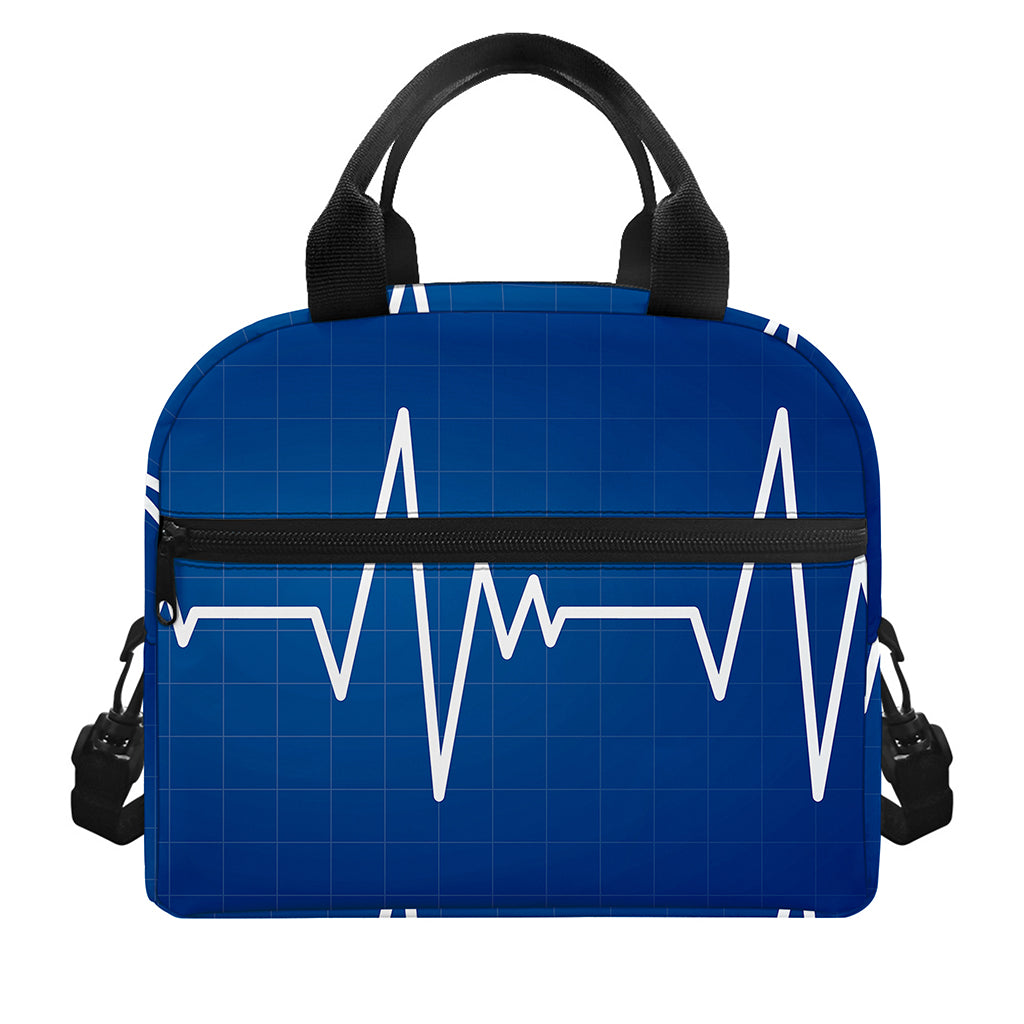 Heartbeat Cardiogram Print Insulated Lunch Bag