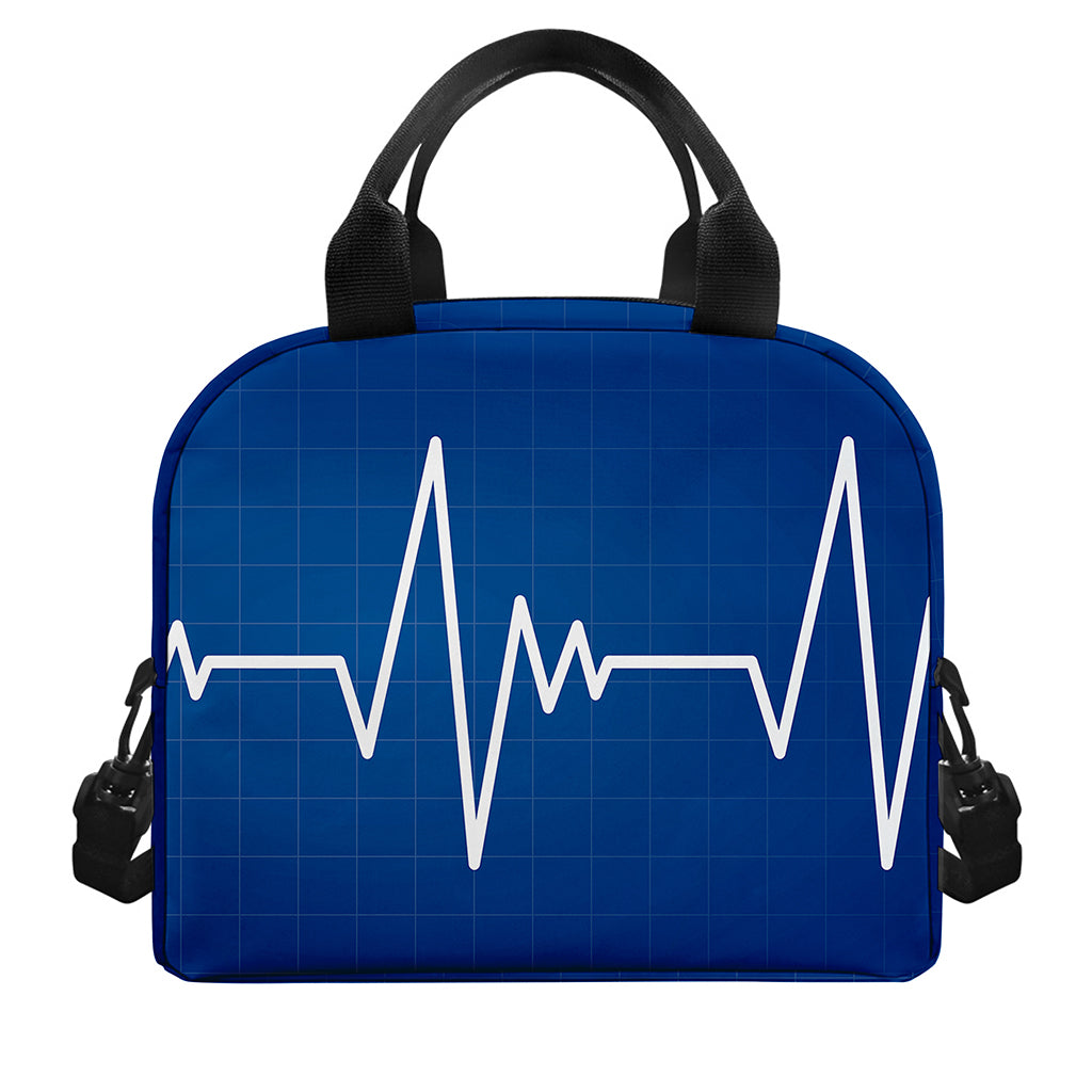Heartbeat Cardiogram Print Insulated Lunch Bag