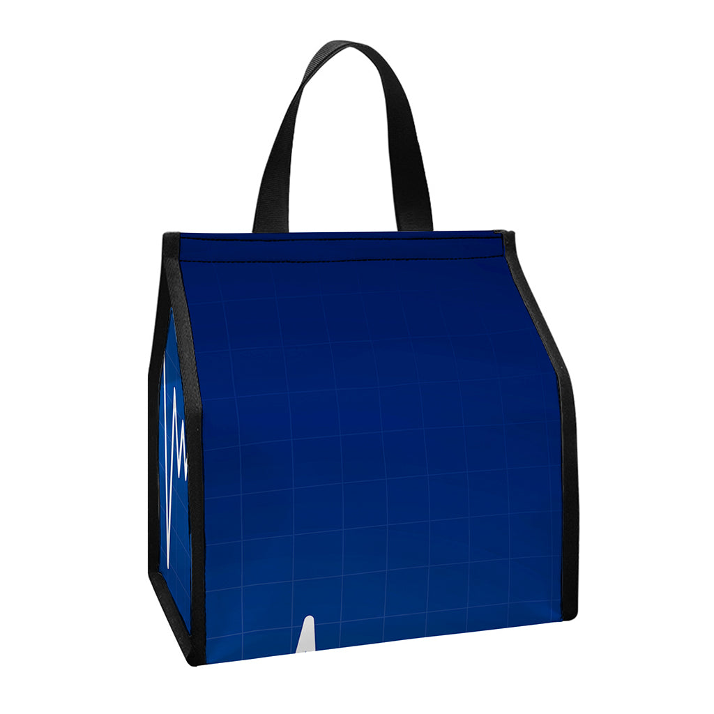 Heartbeat Cardiogram Print Insulated Lunch Tote