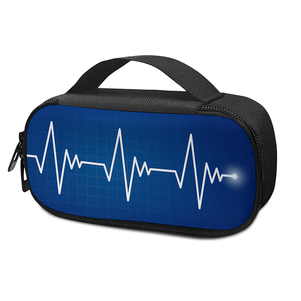 Heartbeat Cardiogram Print Insulin Cooler Travel Case