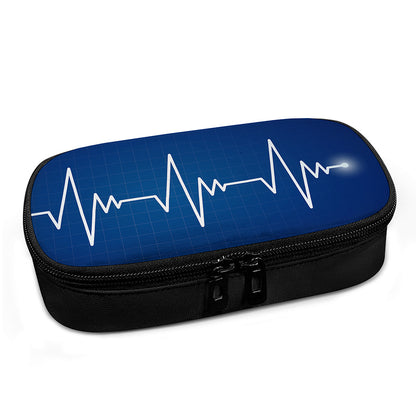 Heartbeat Cardiogram Print Insulin Cooler Travel Case