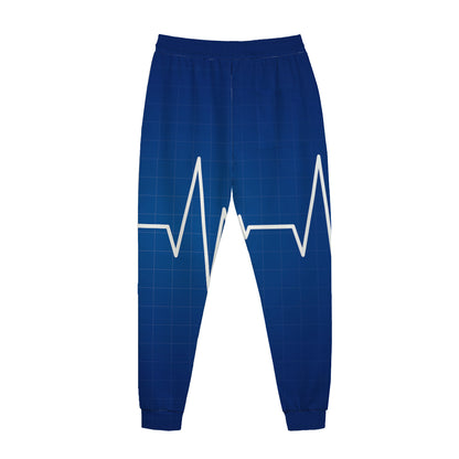 Heartbeat Cardiogram Print Jogger Pants