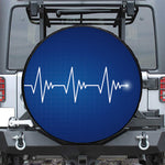Heartbeat Cardiogram Print Leather Spare Tire Cover