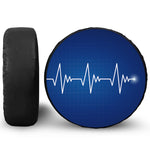 Heartbeat Cardiogram Print Leather Spare Tire Cover