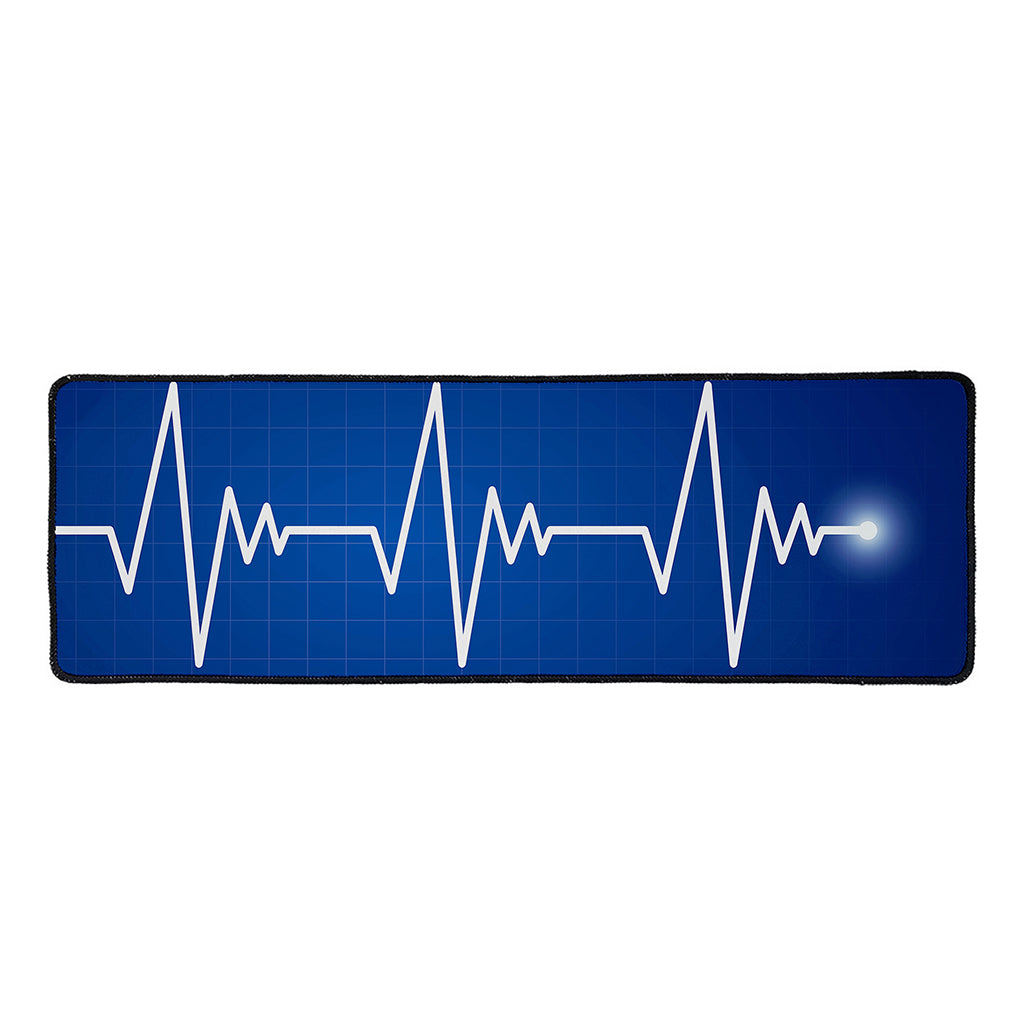 Heartbeat Cardiogram Print Long Kitchen Mat