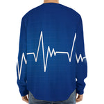 Heartbeat Cardiogram Print Long Sleeve Baseball Jersey