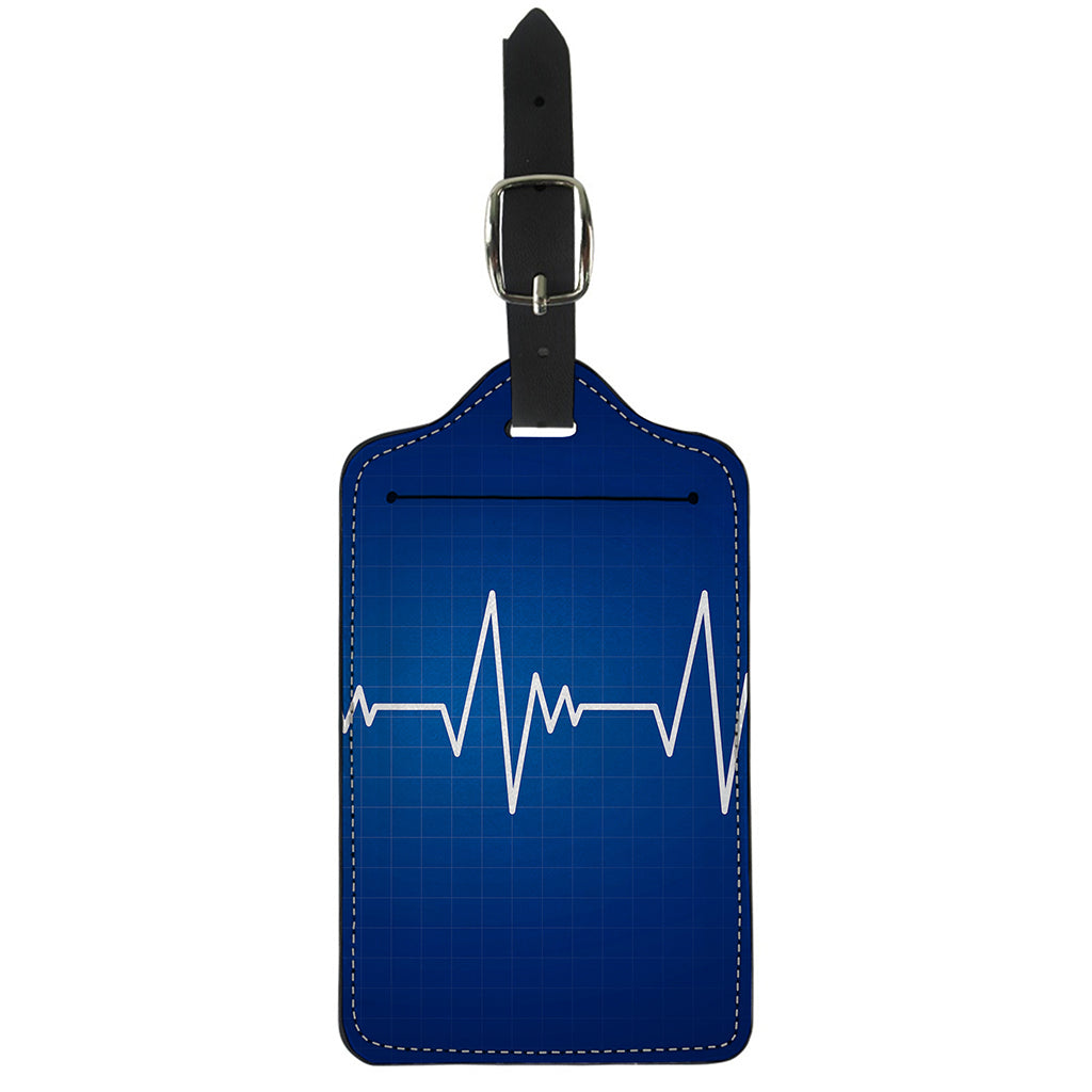 Heartbeat Cardiogram Print Luggage Tag