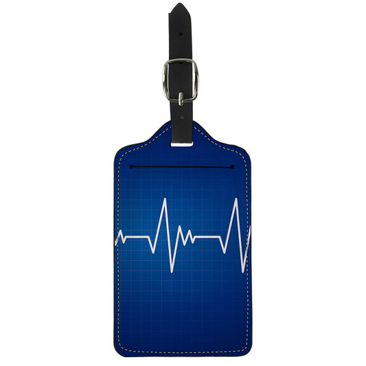 Heartbeat Cardiogram Print Luggage Tag