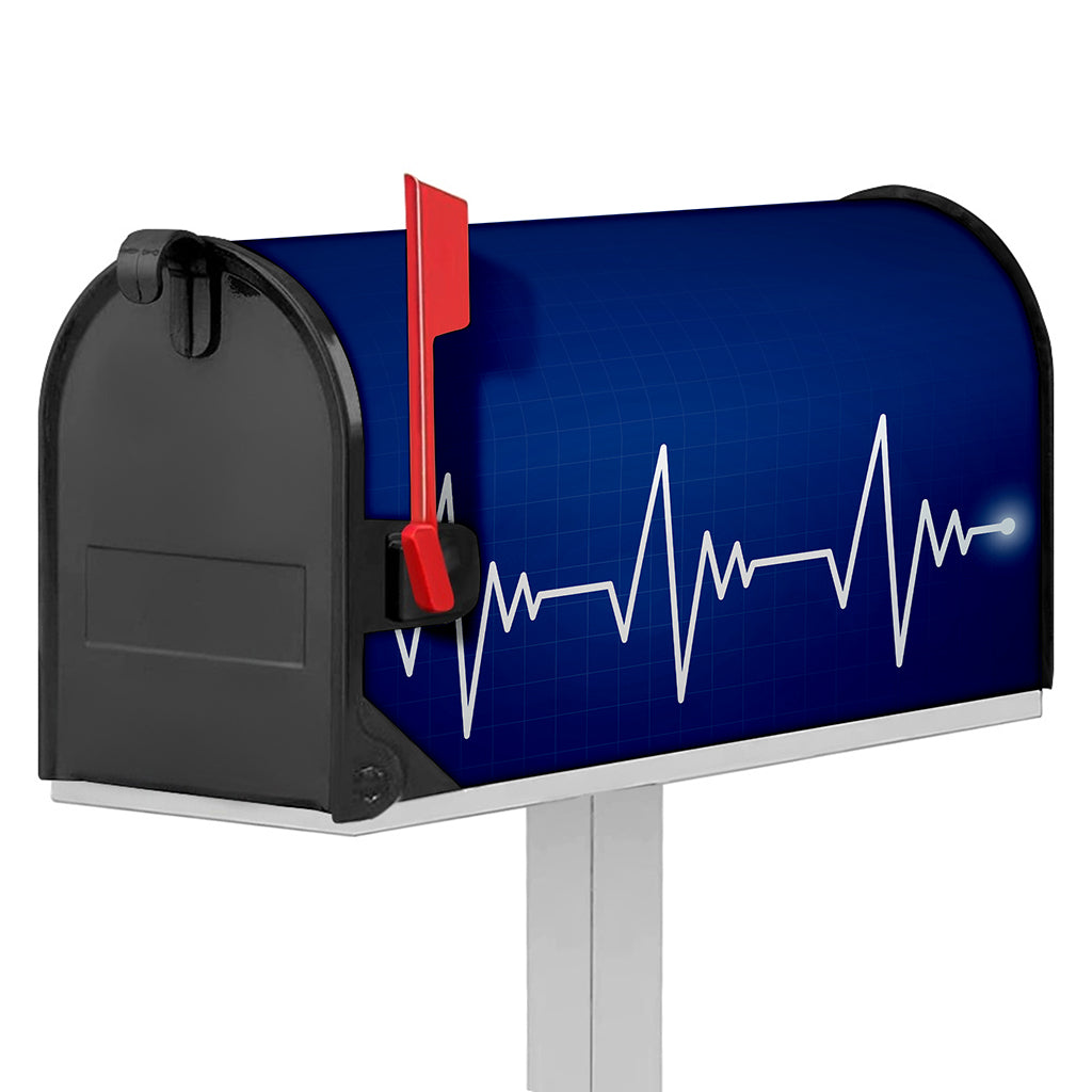 Heartbeat Cardiogram Print Mailbox Cover