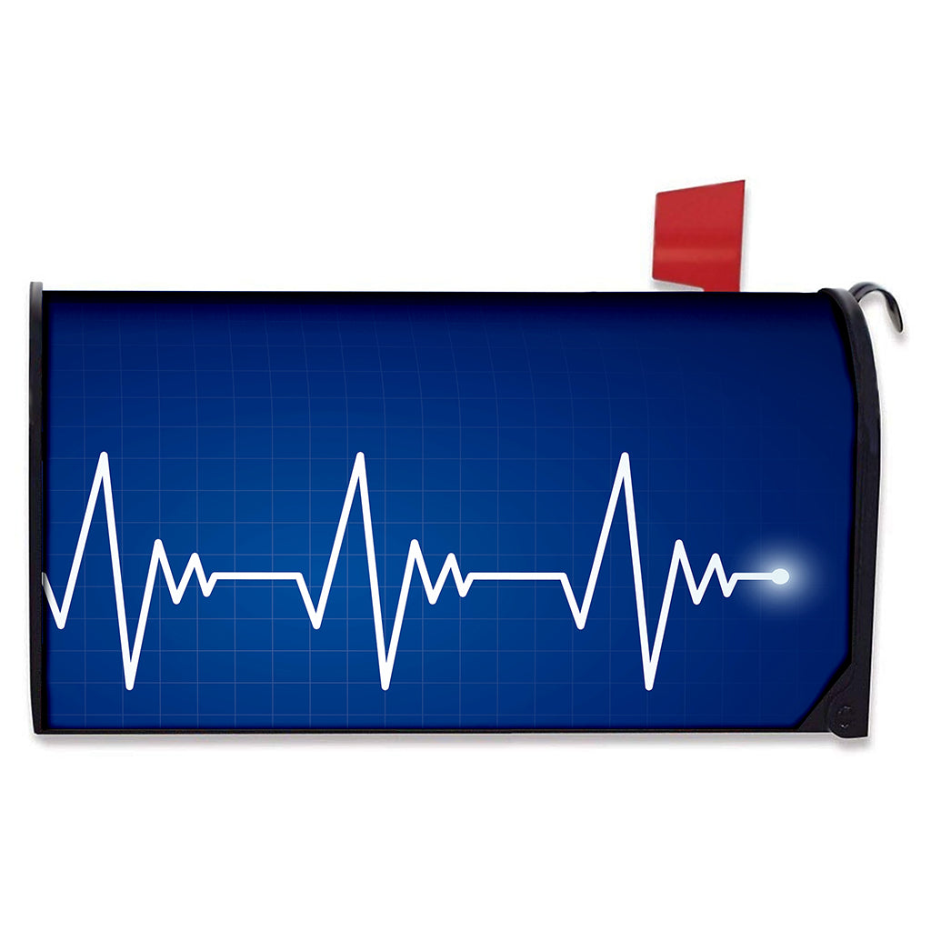 Heartbeat Cardiogram Print Mailbox Cover