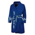 Heartbeat Cardiogram Print Men's Bathrobe