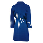 Heartbeat Cardiogram Print Men's Bathrobe
