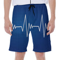 Heartbeat Cardiogram Print Men's Beach Shorts