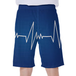 Heartbeat Cardiogram Print Men's Beach Shorts