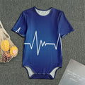 Heartbeat Cardiogram Print Men's Bodysuit