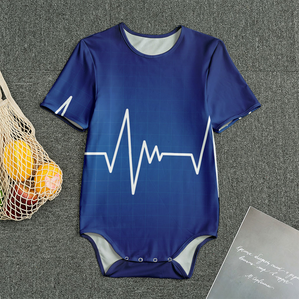 Heartbeat Cardiogram Print Men's Bodysuit