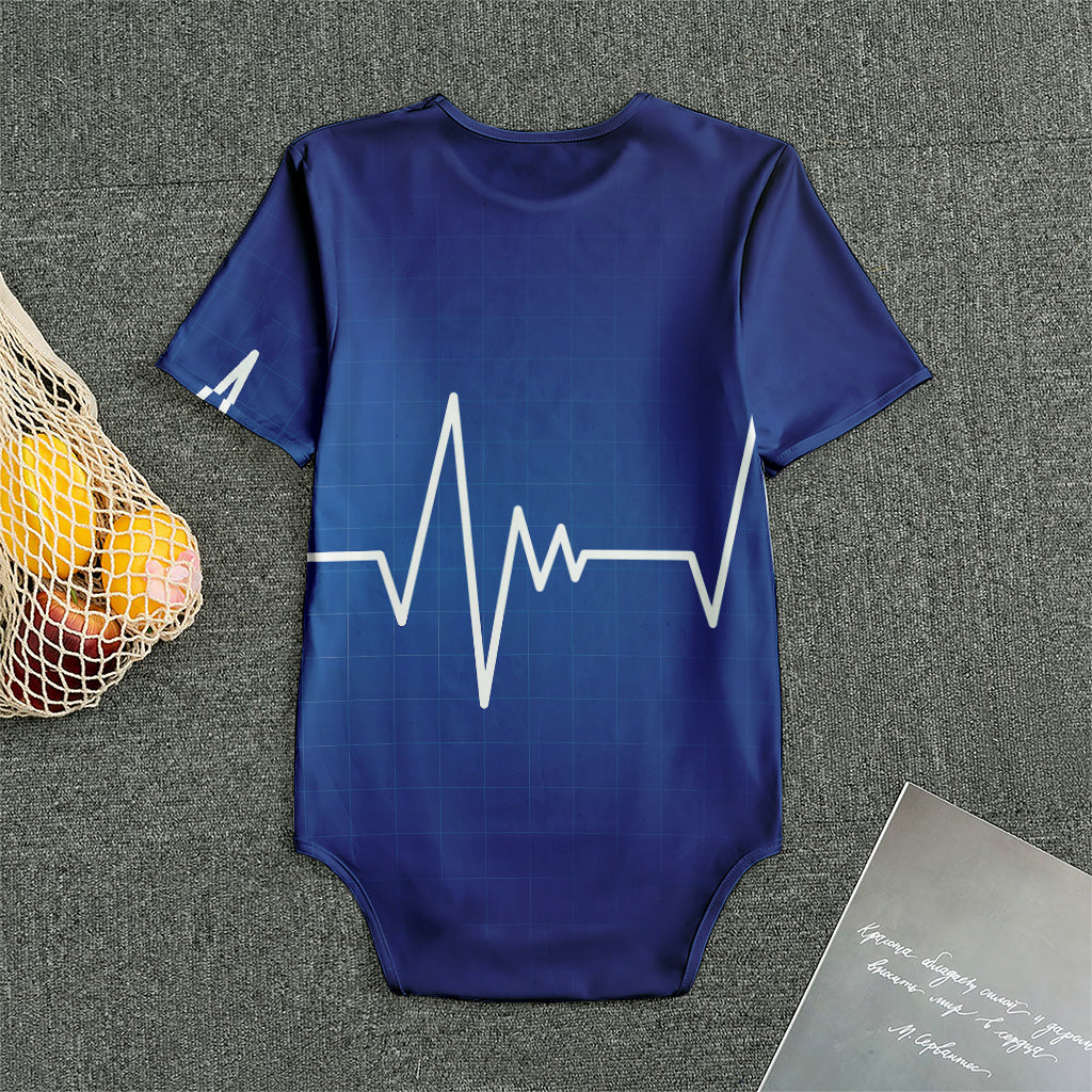 Heartbeat Cardiogram Print Men's Bodysuit