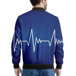 Heartbeat Cardiogram Print Men's Bomber Jacket