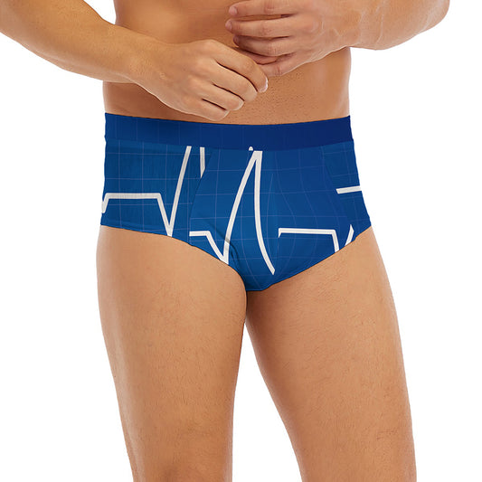 Heartbeat Cardiogram Print Men's Briefs
