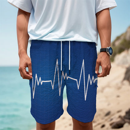 Heartbeat Cardiogram Print Men's Cargo Shorts