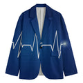 Heartbeat Cardiogram Print Men's Cotton Blazer