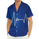 Heartbeat Cardiogram Print Men's Deep V-Neck Shirt