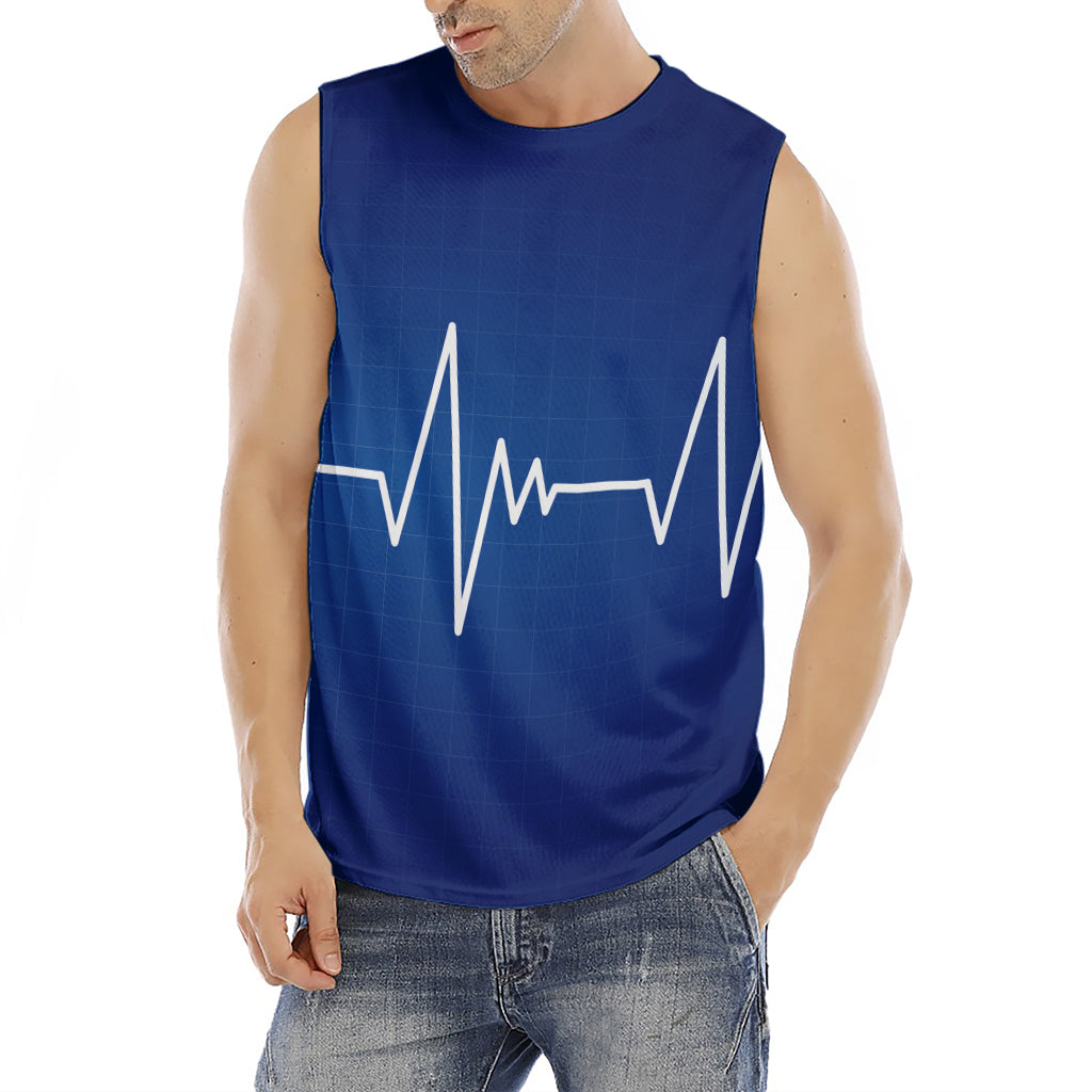Heartbeat Cardiogram Print Men's Fitness Tank Top