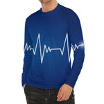 Heartbeat Cardiogram Print Men's Long Sleeve Rash Guard