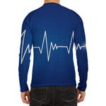 Heartbeat Cardiogram Print Men's Long Sleeve Rash Guard