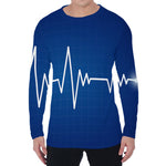Heartbeat Cardiogram Print Men's Long Sleeve T-Shirt