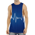 Heartbeat Cardiogram Print Men's Muscle Tank Top