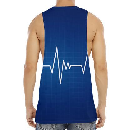 Heartbeat Cardiogram Print Men's Muscle Tank Top