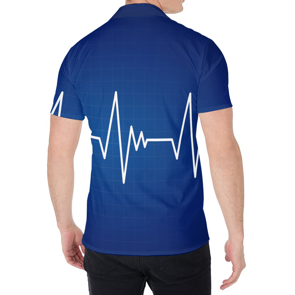 Heartbeat Cardiogram Print Men's Shirt
