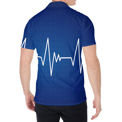 Heartbeat Cardiogram Print Men's Shirt