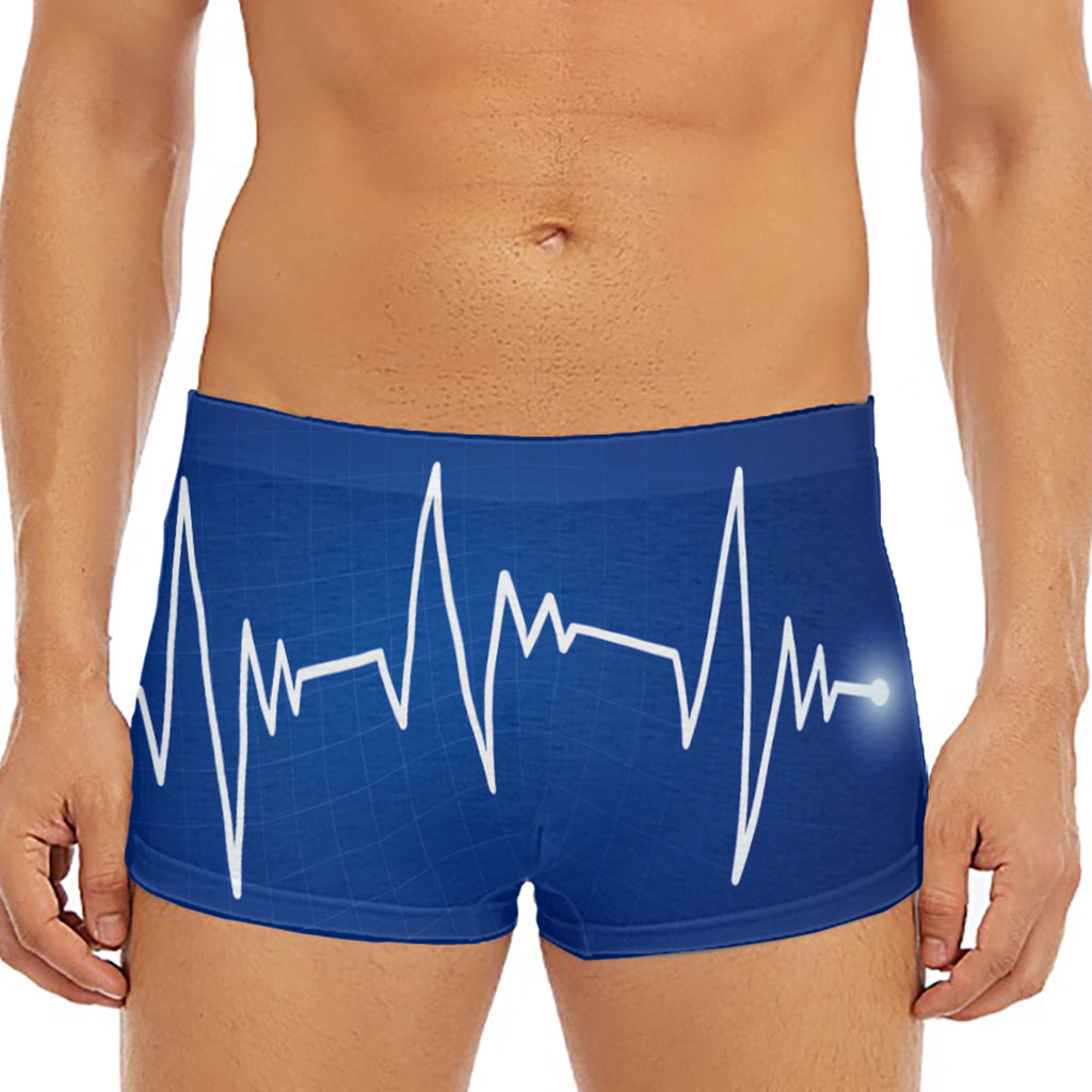 Heartbeat Cardiogram Print Men's Short Boxer Briefs